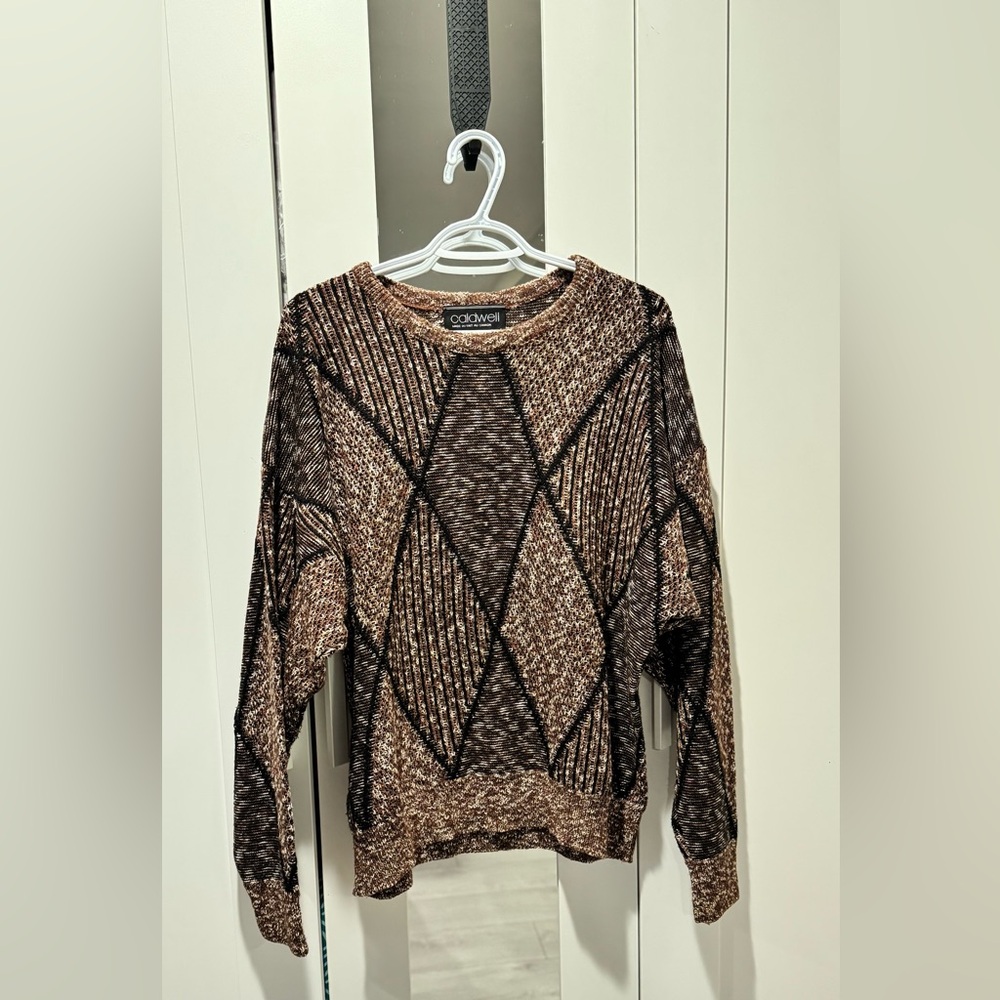 Vintage Dwell Brown and Black Patterned Sweater
